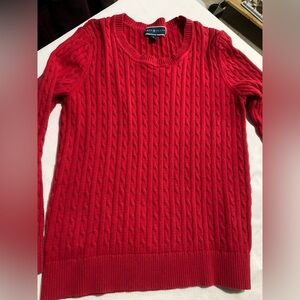 Karen Scott Vibrant Red Cable Knit Sweater